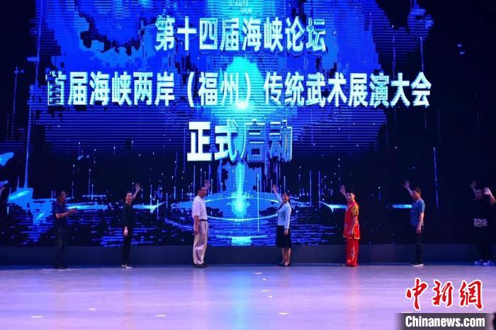 作为第十四届海峡论坛的活动之一，首届海峡两岸(福州)传统武术展演大会9日在福州长乐启动。　主办方提供